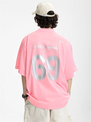 Liber Summer Men's Letter Print T-shirt