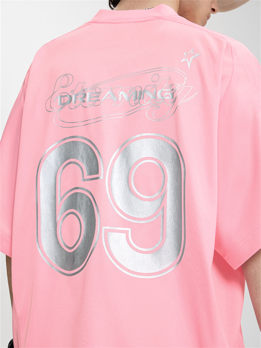 Liber Summer Men's Letter Print T-shirt
