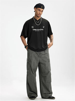 Liber Summer Men's Letter Print T-shirt