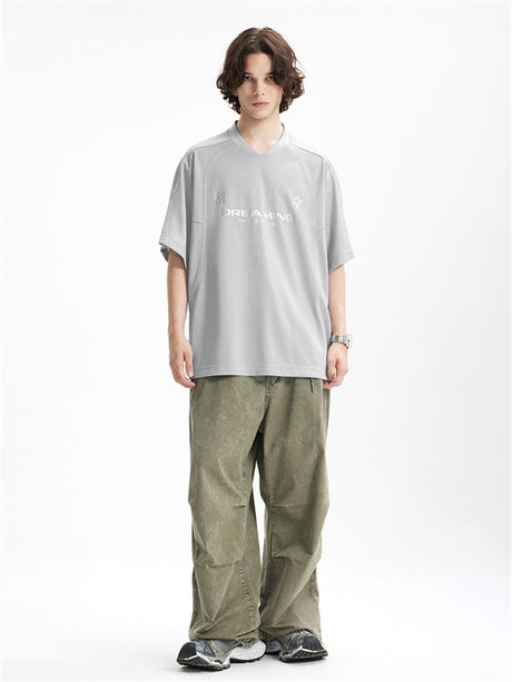 Liber Summer Men's Letter Print T-shirt