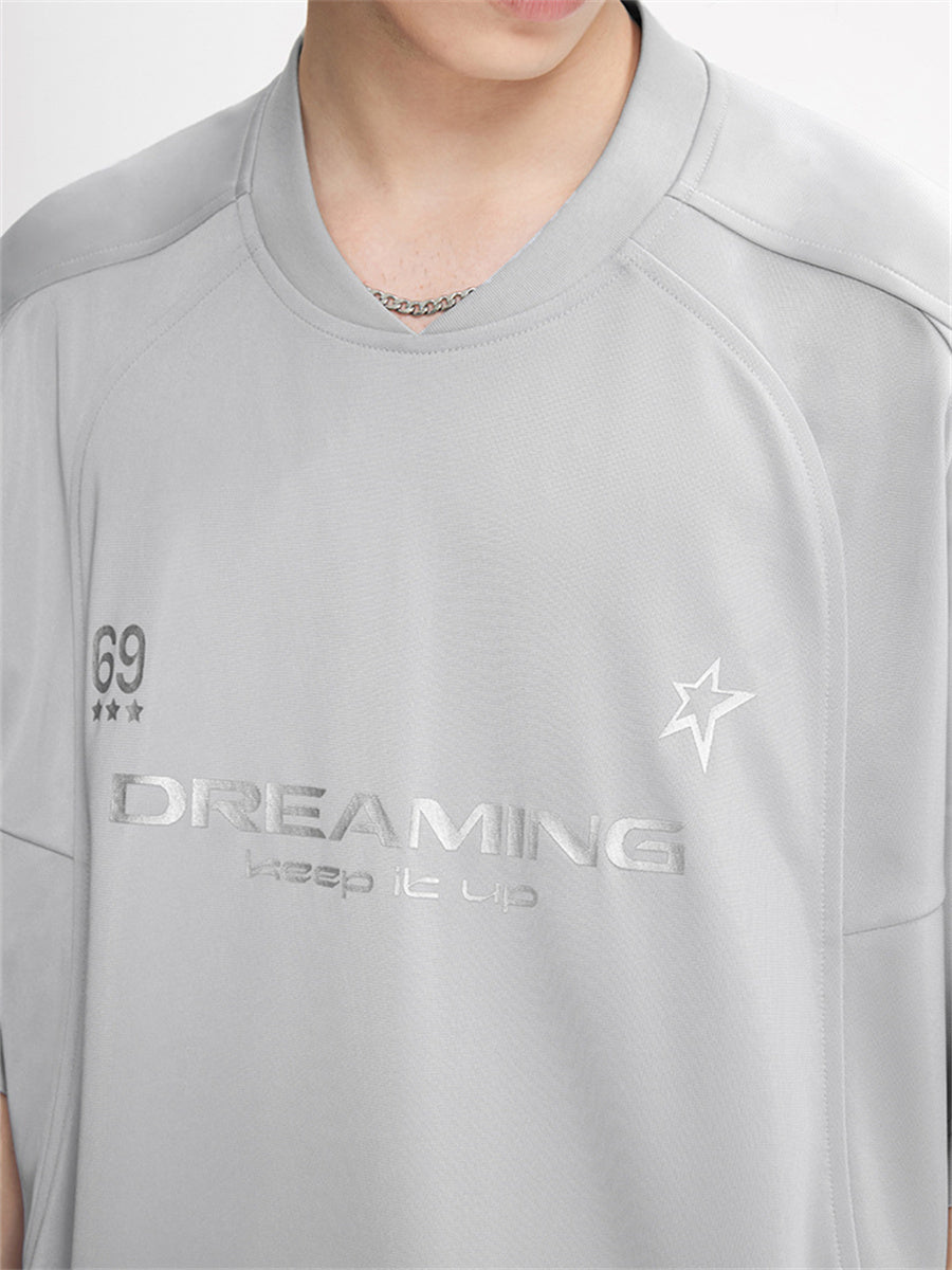 Liber Summer Men's Letter Print T-shirt