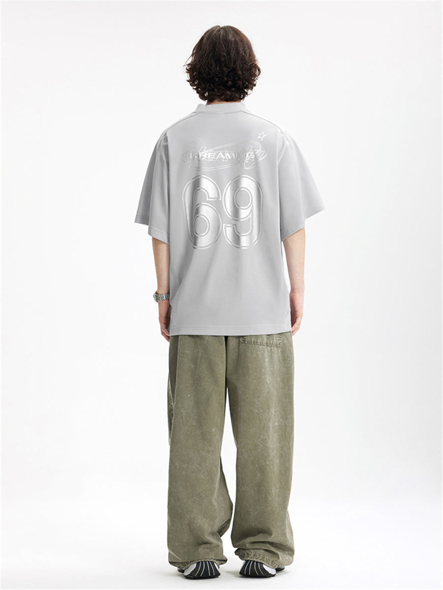 Liber Summer Men's Letter Print T-shirt