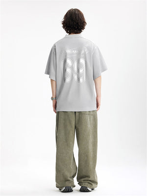 Liber Summer Men's Letter Print T-shirt