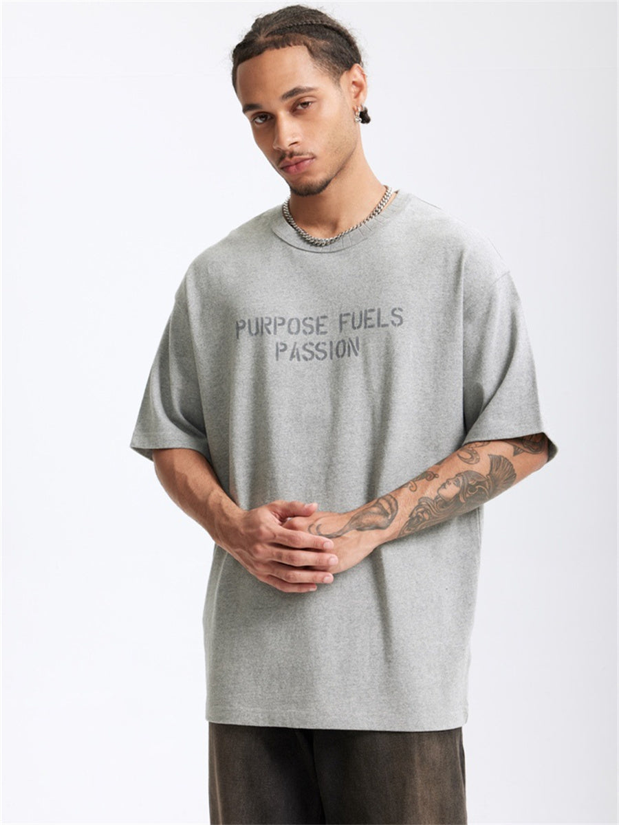 Liber Summer Men's Letter Print T-shirt