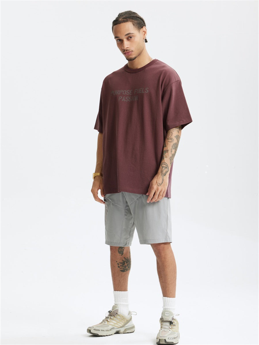 Liber Summer Men's Letter Print T-shirt