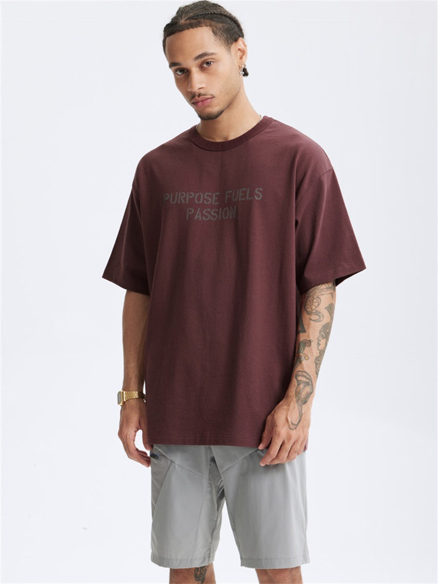 Liber Summer Men's Letter Print T-shirt
