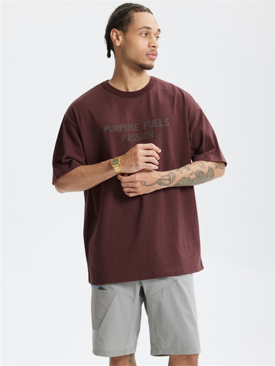 Liber Summer Men's Letter Print T-shirt