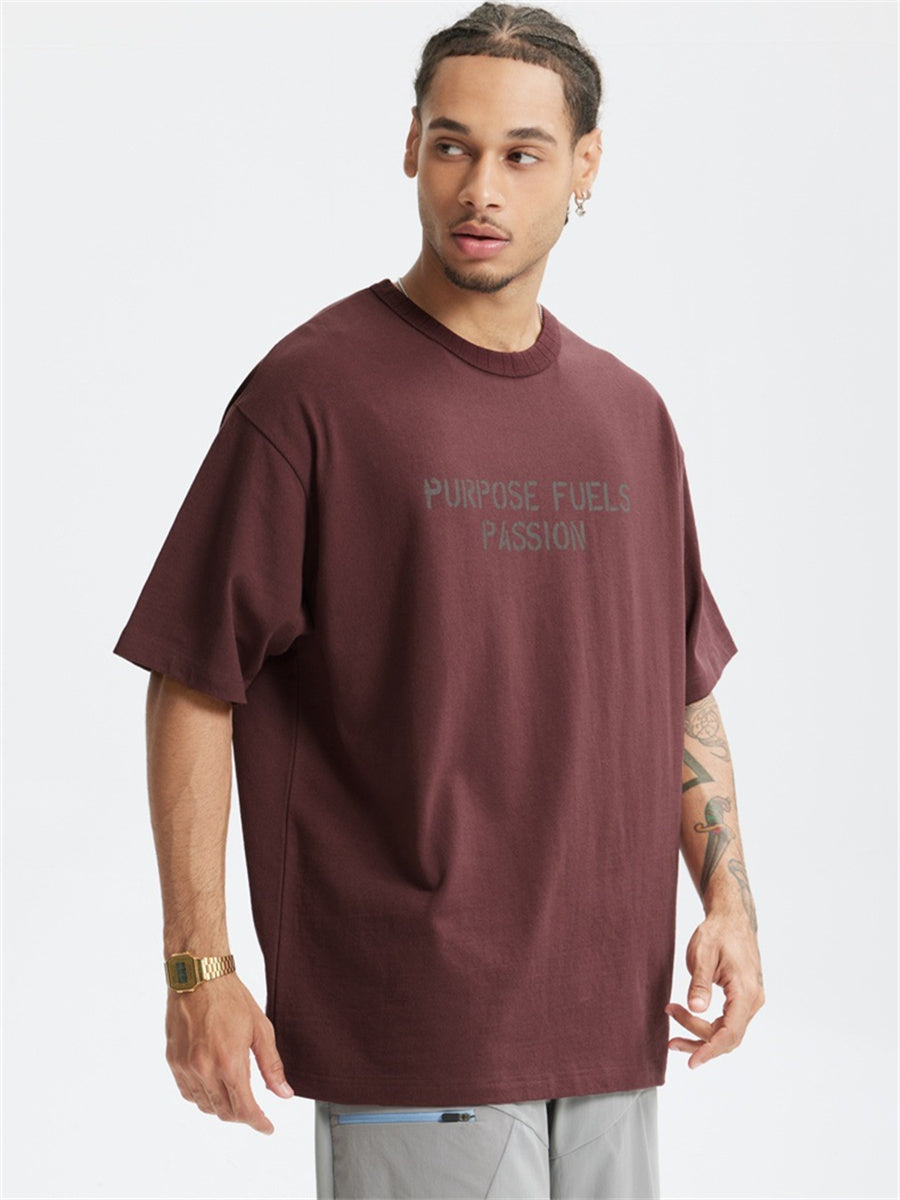 Liber Summer Men's Letter Print T-shirt
