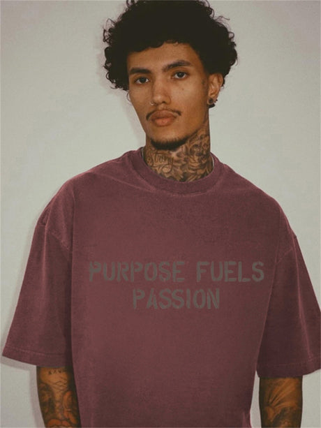 Liber Summer Men's Letter Print T-shirt