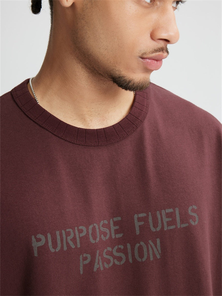 Liber Summer Men's Letter Print T-shirt