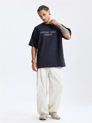 Liber Summer Men's Letter Print T-shirt