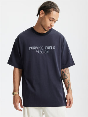 Liber Summer Men's Letter Print T-shirt