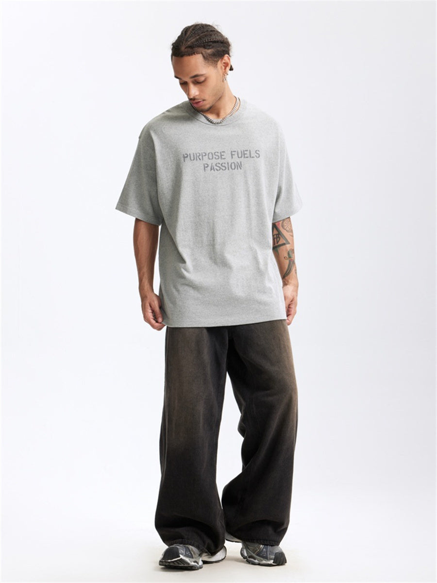 Liber Summer Men's Letter Print T-shirt
