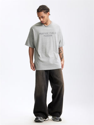 Liber Summer Men's Letter Print T-shirt