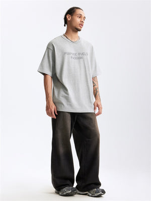 Liber Summer Men's Letter Print T-shirt