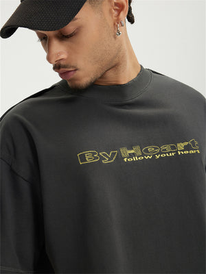 Liber Summer Men's Letter Print T-shirt