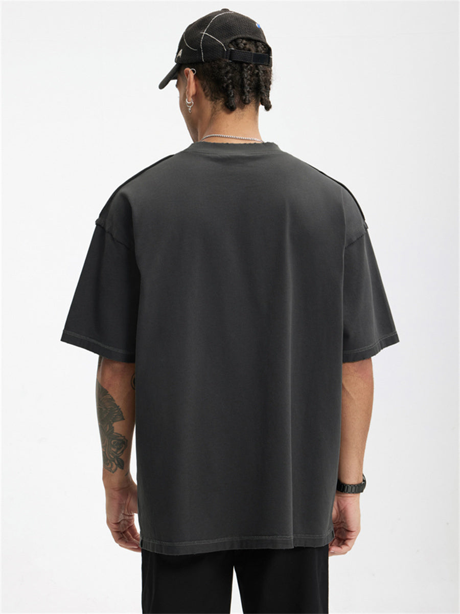 Liber Summer Men's Letter Print T-shirt