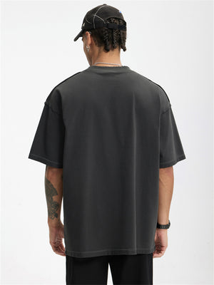 Liber Summer Men's Letter Print T-shirt