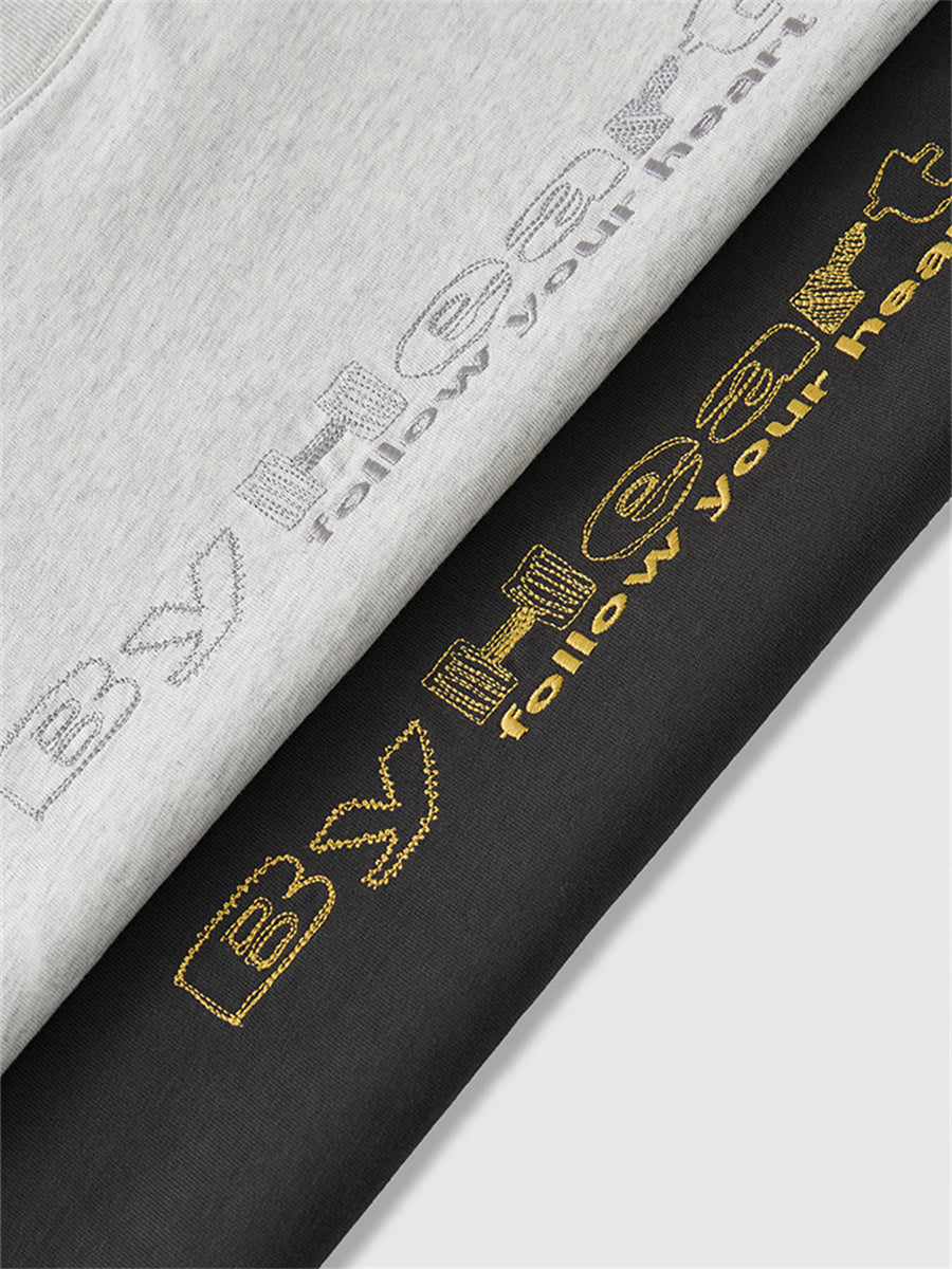 Liber Summer Men's Letter Print T-shirt