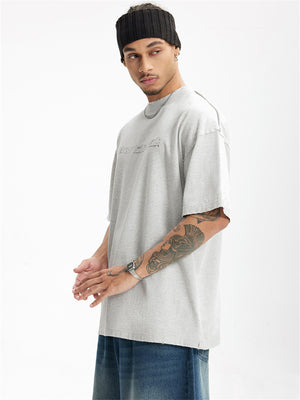 Liber Summer Men's Letter Print T-shirt