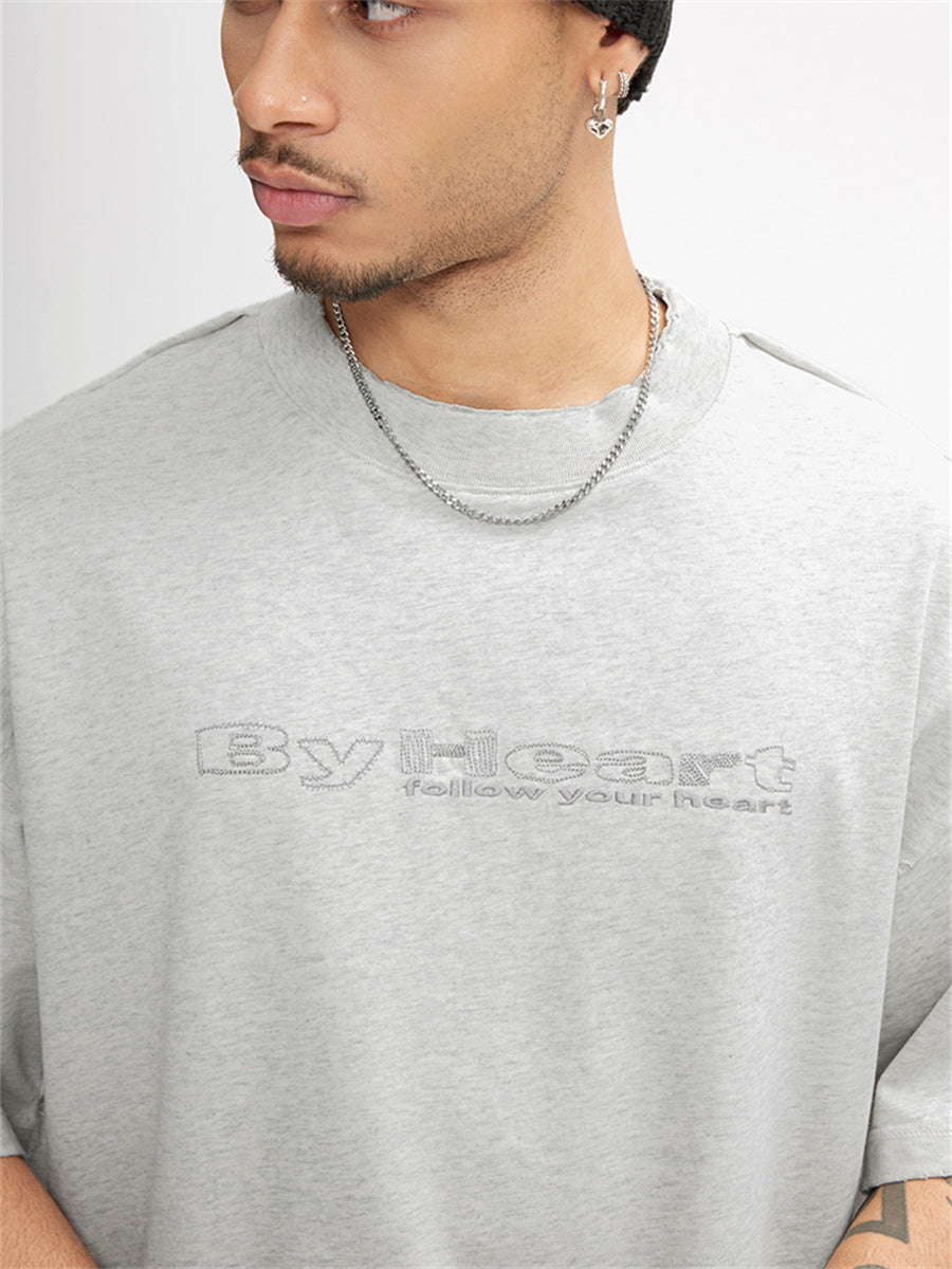 Liber Summer Men's Letter Print T-shirt