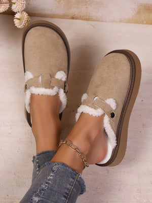 Liber Autumn and winter ladies' velvet lining thick-soled flat shoes