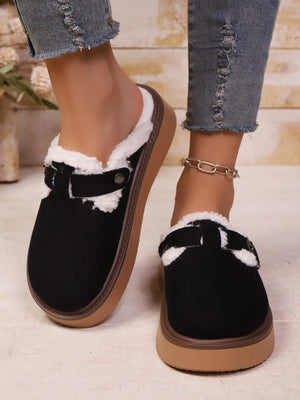 Liber Autumn and winter ladies' velvet lining thick-soled flat shoes