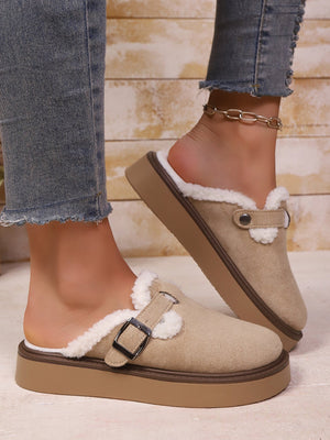 Liber Autumn and winter ladies' velvet lining thick-soled flat shoes