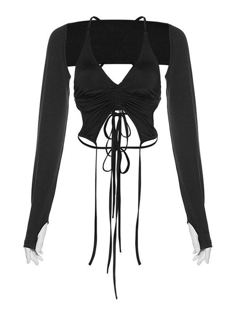 Liber Summer Women's Lace up Printed T-shirts