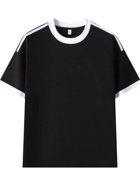 Liber Summer Men's Knitted sleeves Solid Color T-shirts