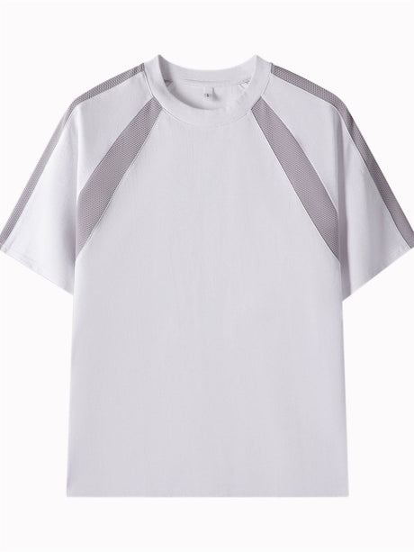 Liber Summer Men's Color matching Solid Color T-shirts