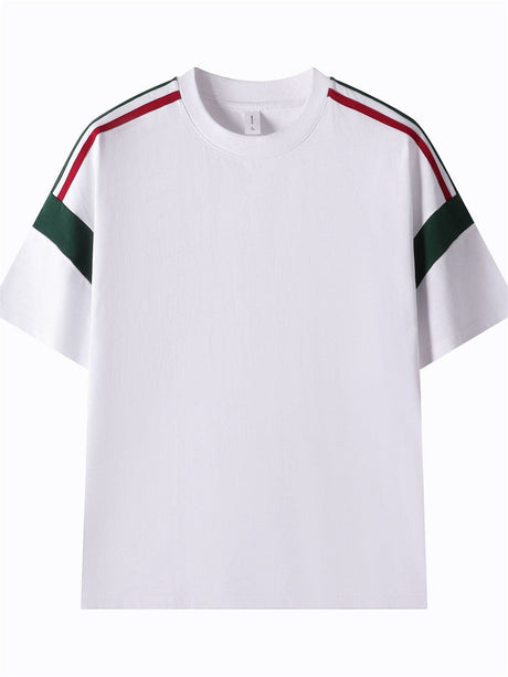Liber Summer Men's Color matching Solid Color T-shirts