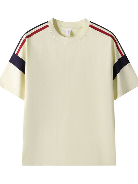 Liber Summer Men's Color matching Solid Color T-shirts