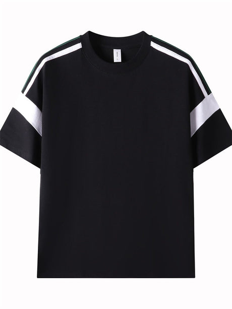 Liber Summer Men's Color matching Solid Color T-shirts