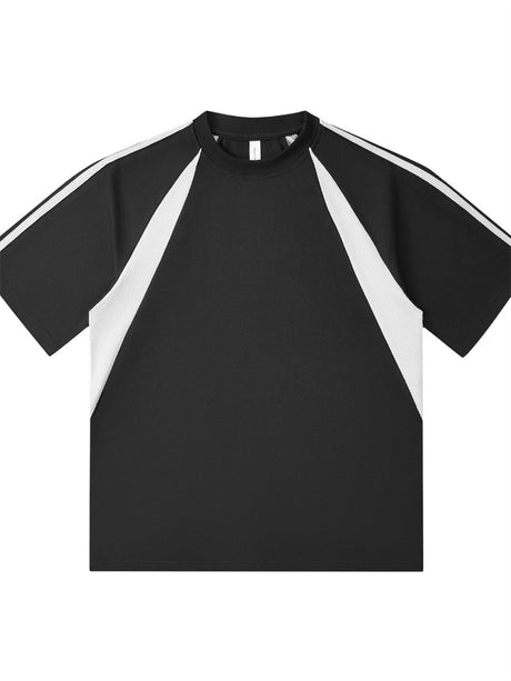 Liber Summer Men's Color matching Solid Color T-shirts