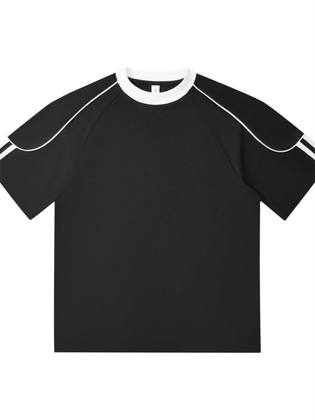 Liber Summer Men's Knitted sleeves Solid Color T-shirts