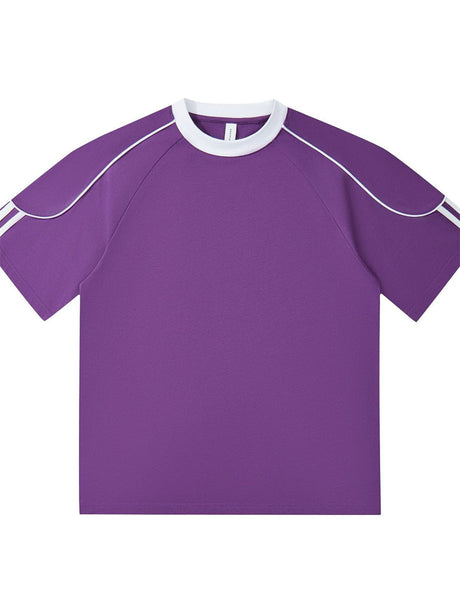 Liber Summer Men's Knitted sleeves Solid Color T-shirts