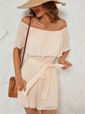 One-shoulder Mesh Jumpsuits