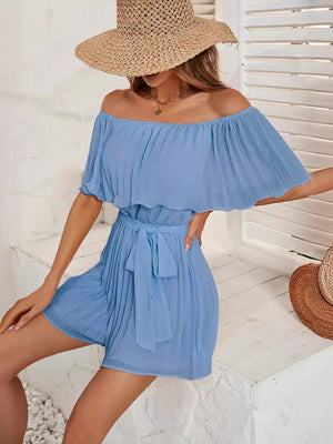 One-shoulder Mesh Jumpsuits