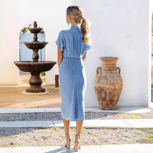 Liber SS Women's Solid Midi Dress