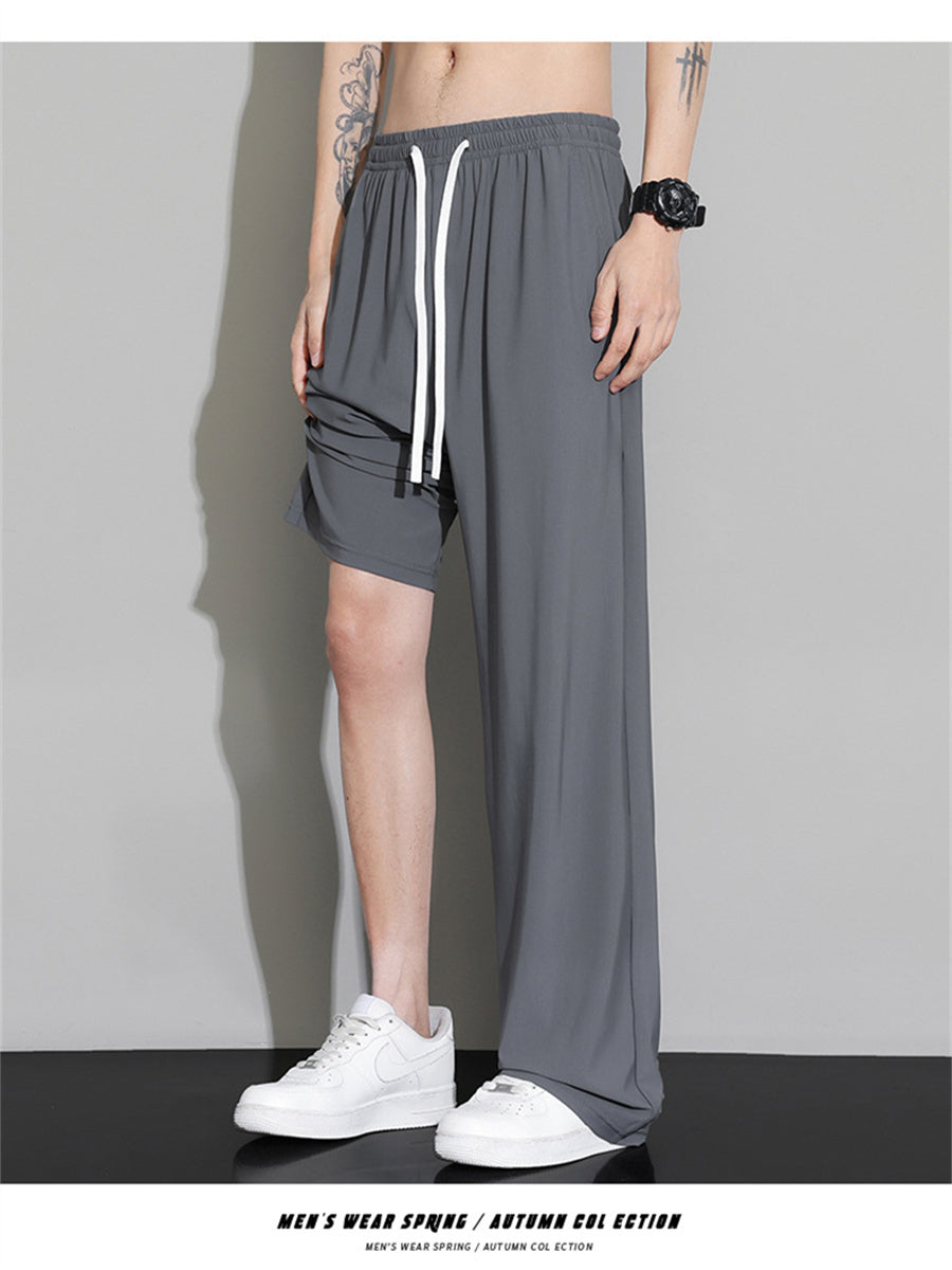 Liber Summer Men's Solid Color Basic Pants