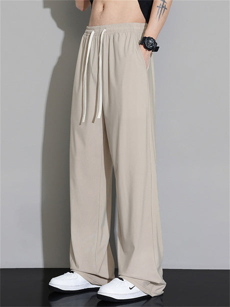 Liber Summer Men's Solid Color Basic Pants