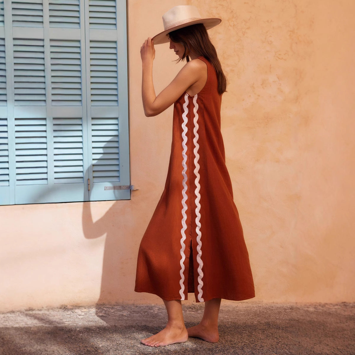Liber SS Women's Solid Color Maxi Dress