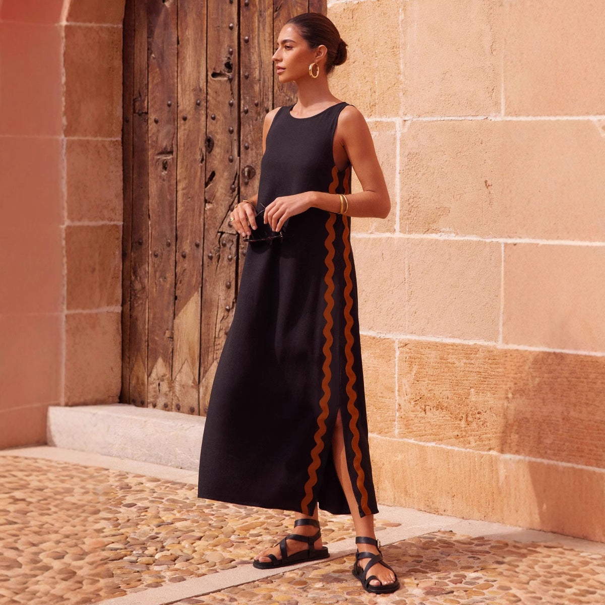 Liber SS Women's Solid Color Maxi Dress