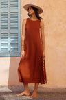 Liber SS Women's Solid Color Maxi Dress