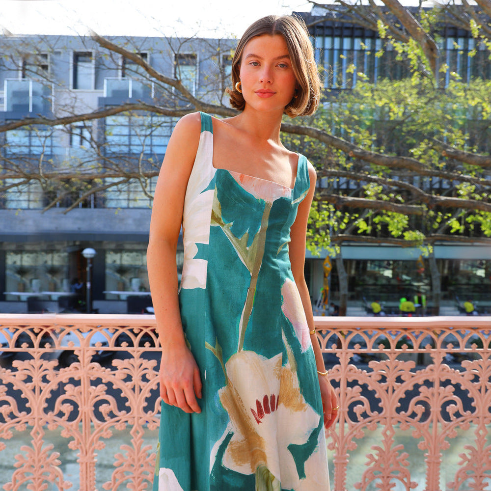 Liber SS Women's Solid Color Maxi Dress