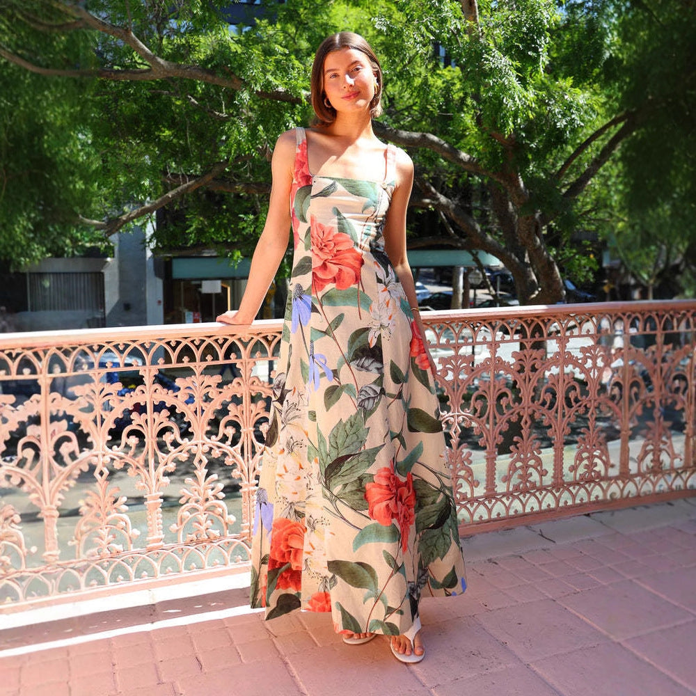 Liber SS Women's Solid Color Maxi Dress