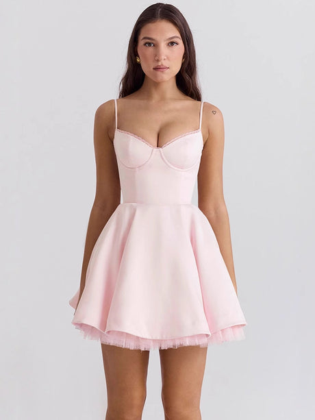 Liber Summer Women's Backless Solid Color Mini&Short Dresses