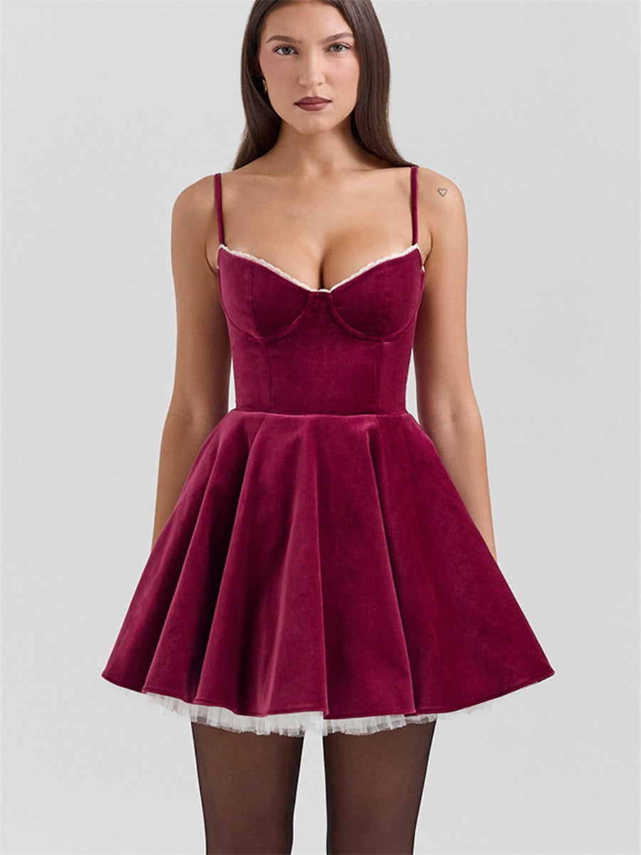 Liber Summer Women's Backless Solid Color Mini&Short Dresses