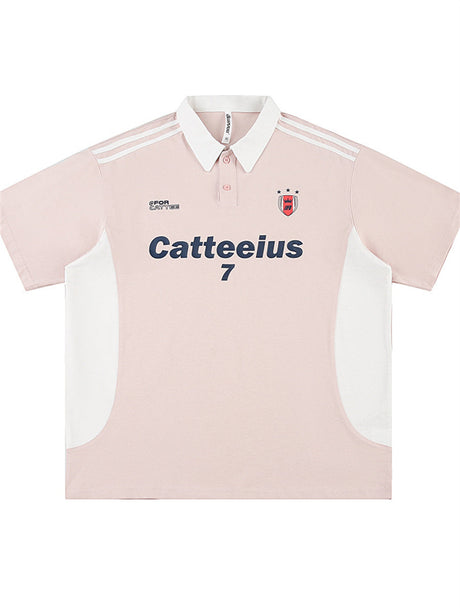 Liber SS Men's Printed Embroidered Contrast Polo Shirt